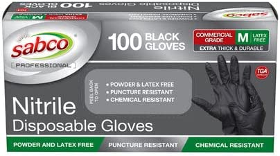 Black Nitrile Dispensable Gloves 100PK