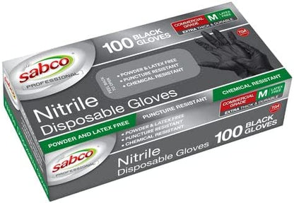 Black Nitrile Dispensable Gloves 100PK